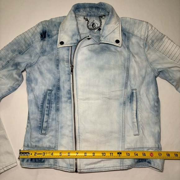 Volcom Genuine Acid Sun Wash 99% Cotton Zip Jean Jacket Size S - Picture 4 of 16